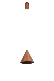 M9450  Cono 18cm Single Pendant, 10W LED, 3000K, Triac Dimmable, Copper